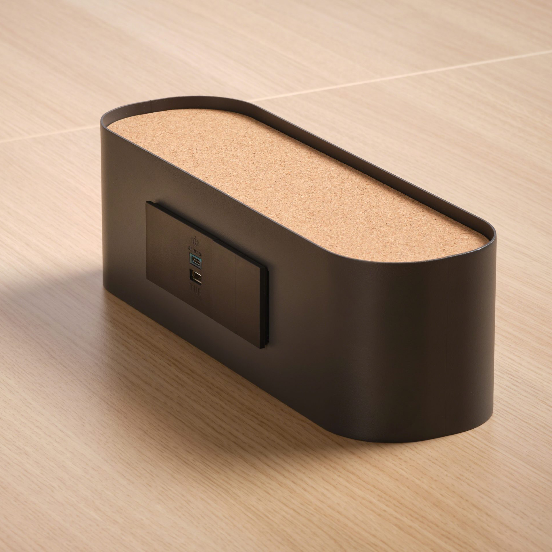 Table de réunion rectangulaire 6 places Possilio - pieds T - l. 220 x h. 65-125 x pr. 100 cm - réglage en