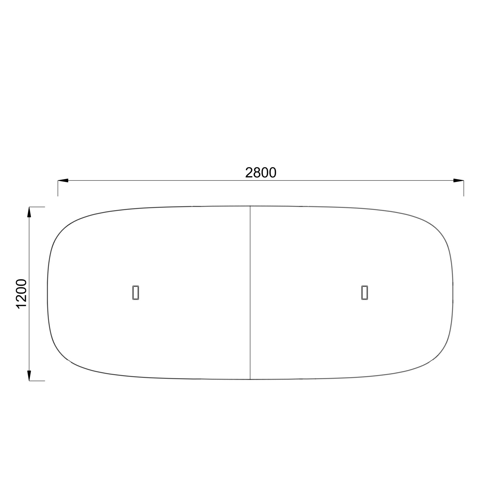 Table de réunion rectangulaire 8 places Possilio - 4 pieds - l. 280 x h. 65-125 x pr. 120 cm -