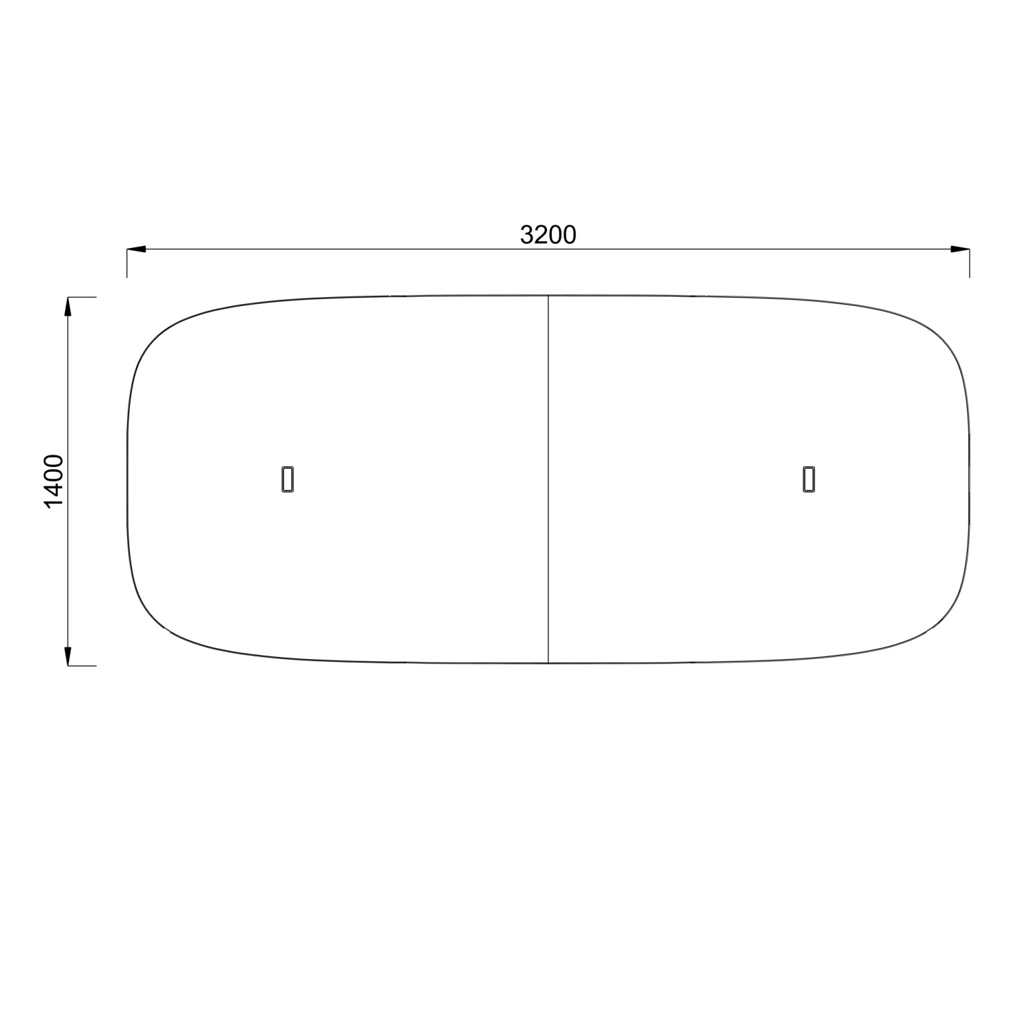 Table de réunion rectangulaire 8/10 places Possilio - 4 pieds - l. 320 x h. 65-125 x pr. 140 cm -