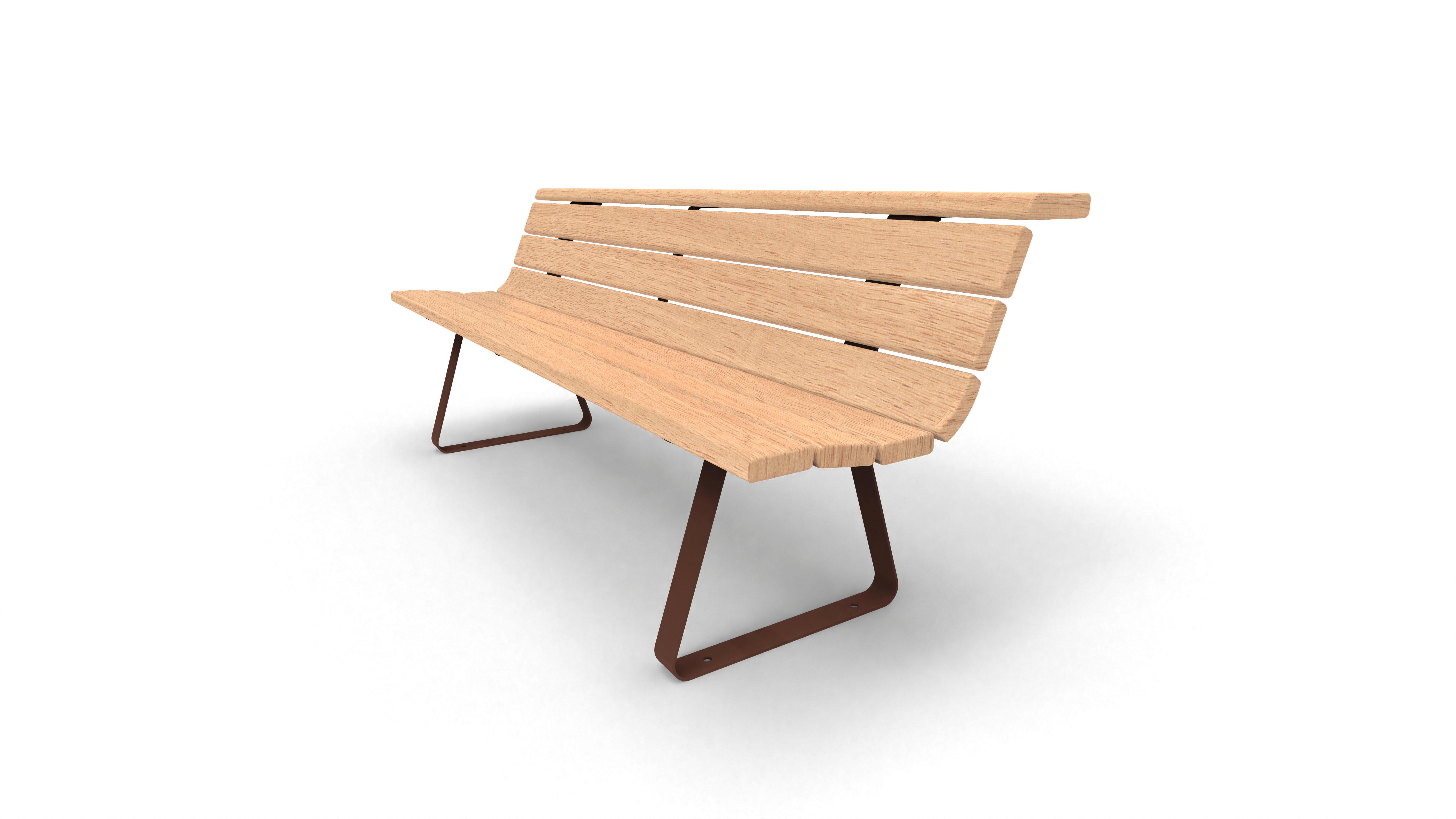 Banc Azur Tab - 3 places - piètement métal - assise et dossier non séparés - l. 194 cm -