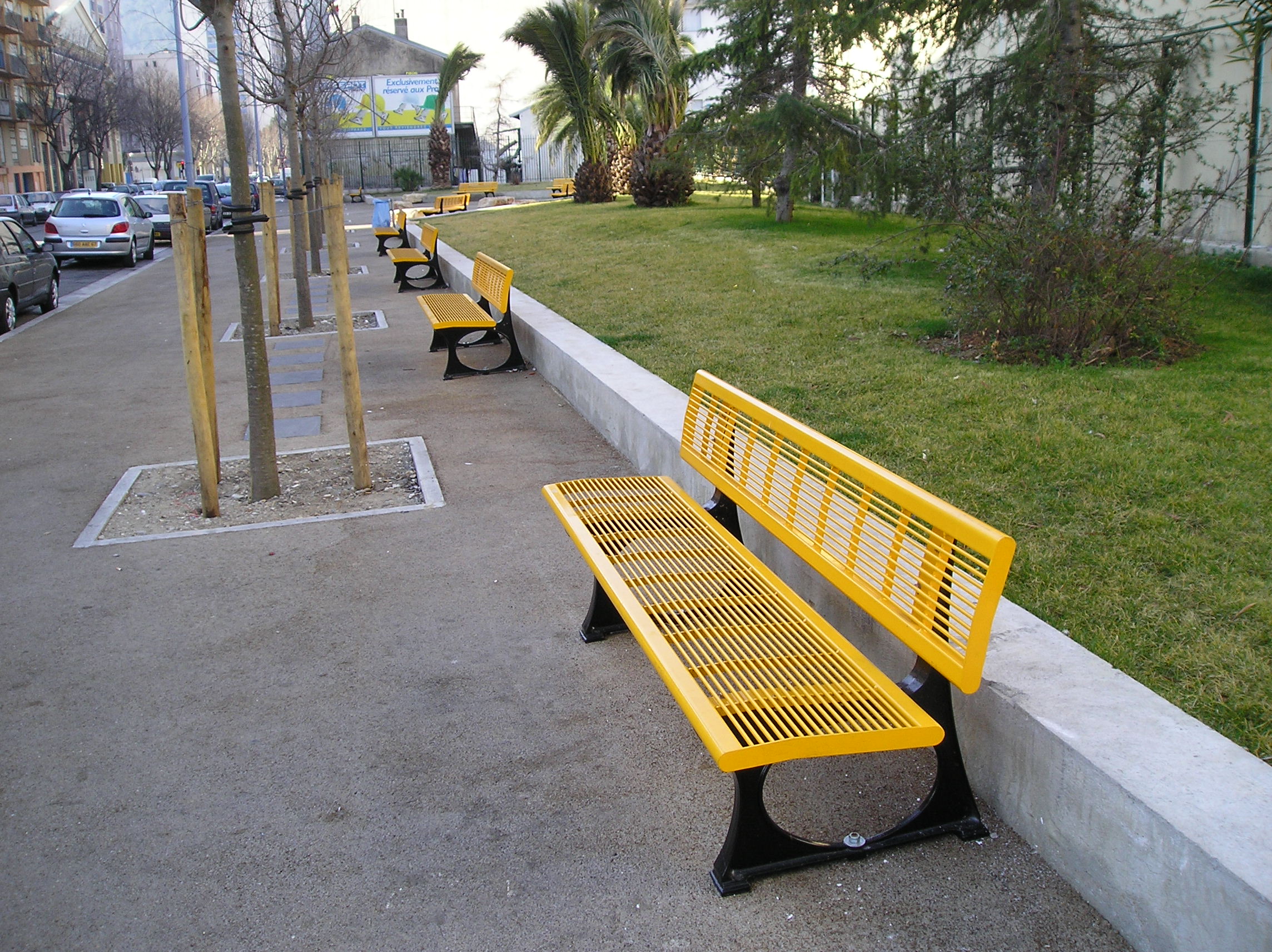 Banc Citadelle - 3 places - avec dossier - l. 200 cm livré non déchargé