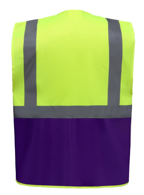 Gilet multifonction haute visibilité - Toptex - jaune fluo / purple - taille 3XL