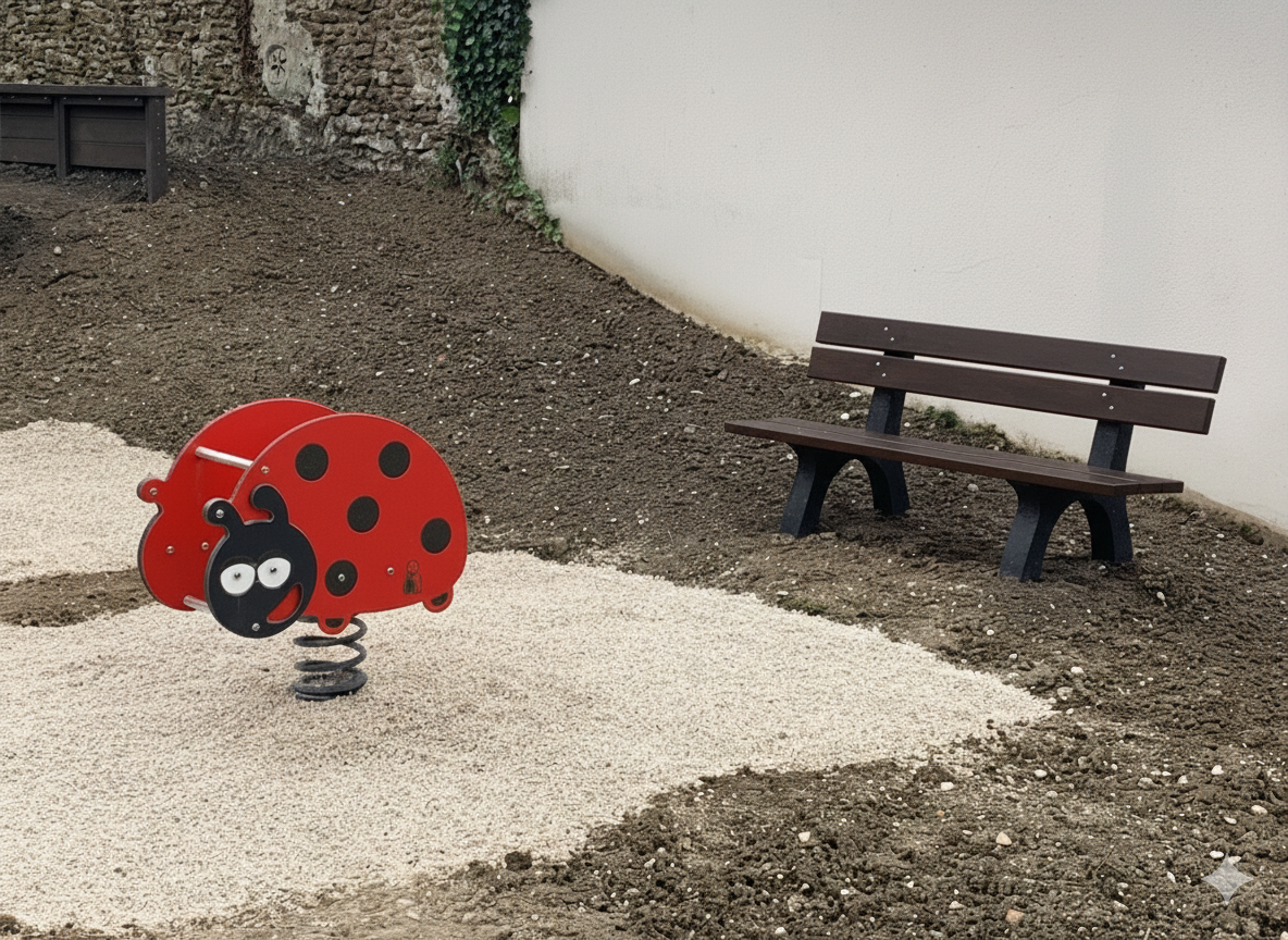 Banc Helios - lattes plastique recyclé - l. 180 cm - coloris standard - livré non déchargé