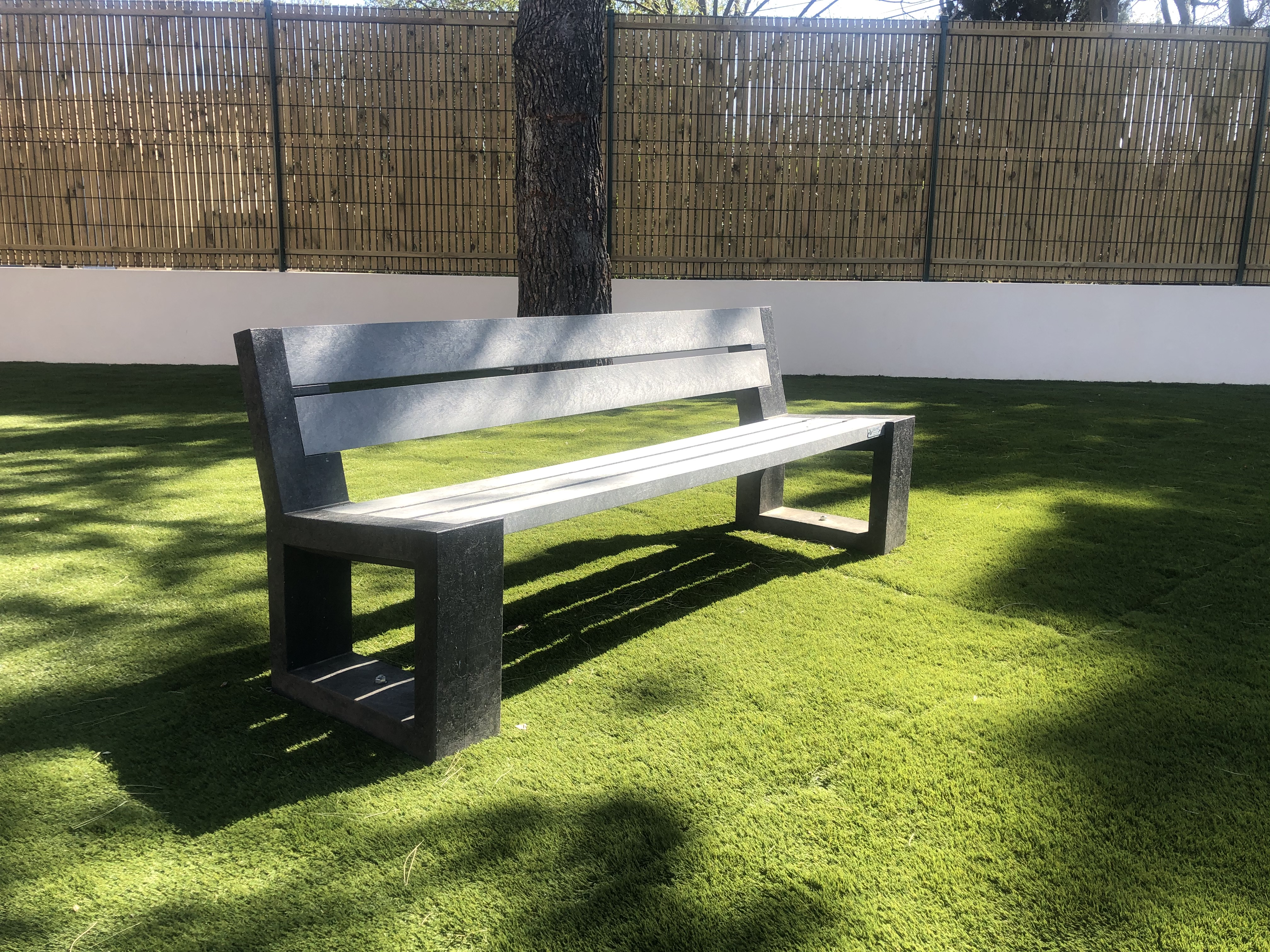 Banc Arena - piètement noir - l. 194 cm - coloris pigmentek - livré non déchargé