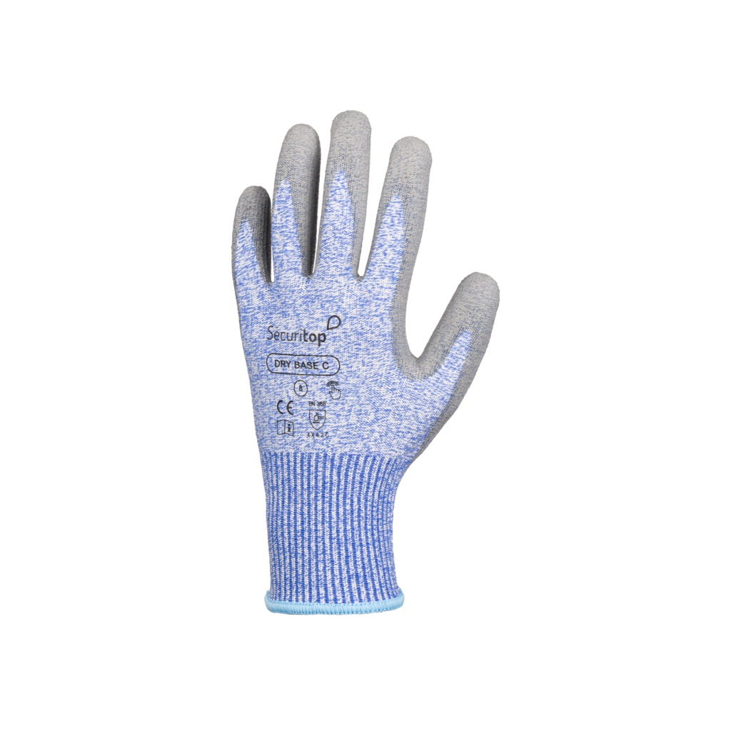 Gant DRY BASE C - jauge 13 - France sécurité - bleu - taille 6 - lot de 10