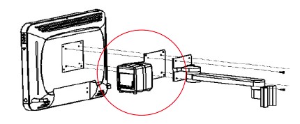 Kit montage sur écran, 91449 - avec : Support, fixation écran,vis, 2 entretoises aluminium , fixation adhésive