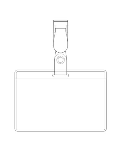 Badge clip Pavo - 6 x 9 cm - lot de 50