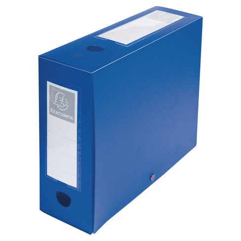 Boîte de classement Exacompta - dos 10 cm - polypropylène - bleu