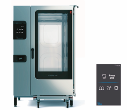 Four mixte hybride électrique - système clos - 20 niveaux GN2/1 easy Touch-porte escamotable +