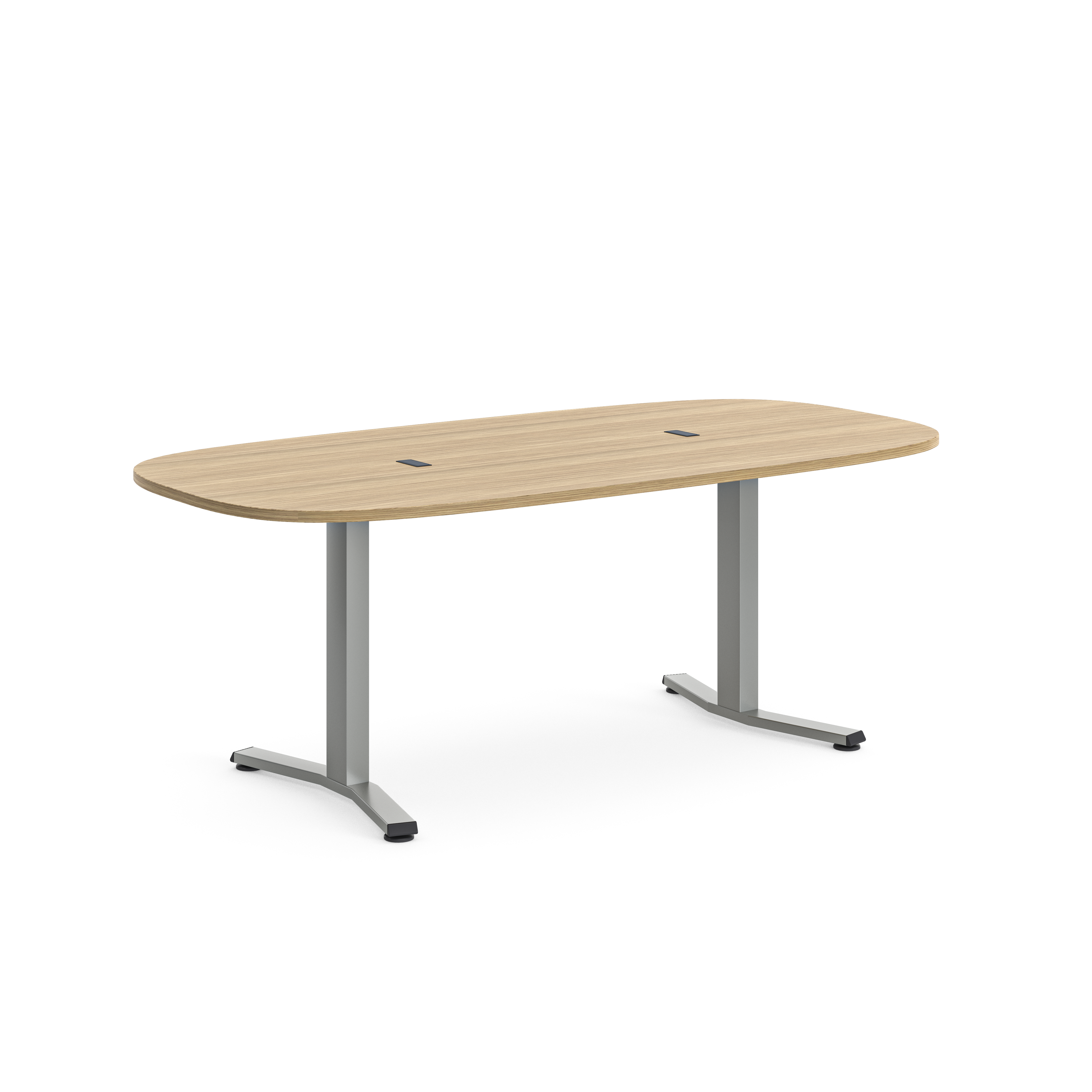 Table de réunion rectangulaire 6 places Possilio - pieds T - l. 200 x h. 65-125 x pr. 100 cm -