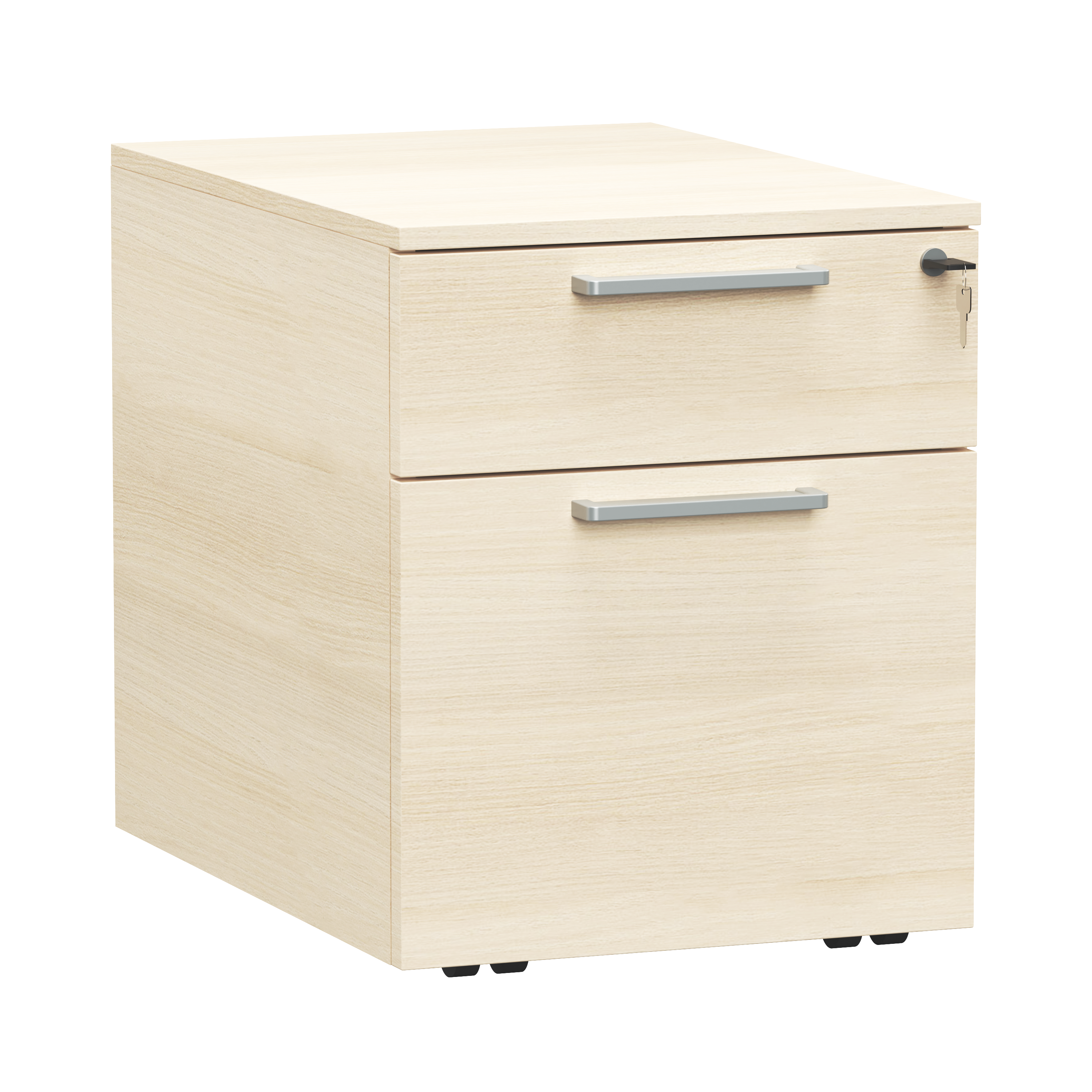 Caisson mobile mélaminé Possilio - 1 tiroir plat + 1 tiroir dossiers suspendus