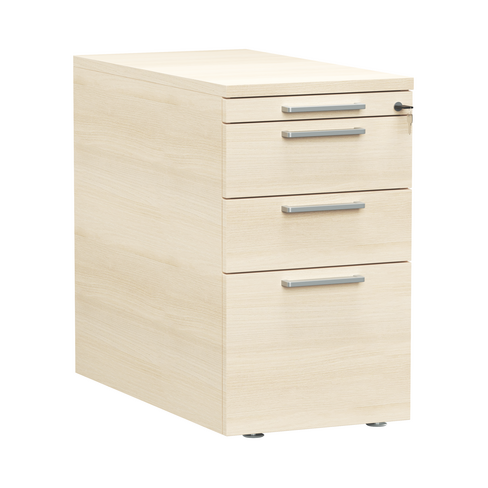 Caisson hauteur bureau mélaminé Possilio - 2 tiroirs plats + 1 tiroir dossiers suspendus