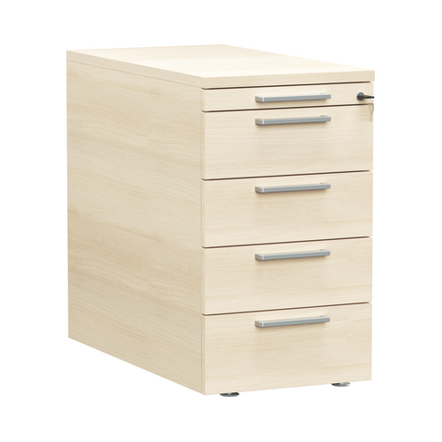 Caisson hauteur bureau mélaminé Possilio - 4 tiroirs plats