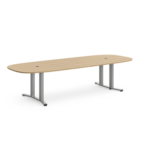 Table de réunion rectangulaire 8/10 places Possilio - 4 pieds - l. 320 x h. 65-125 x pr. 120 cm -