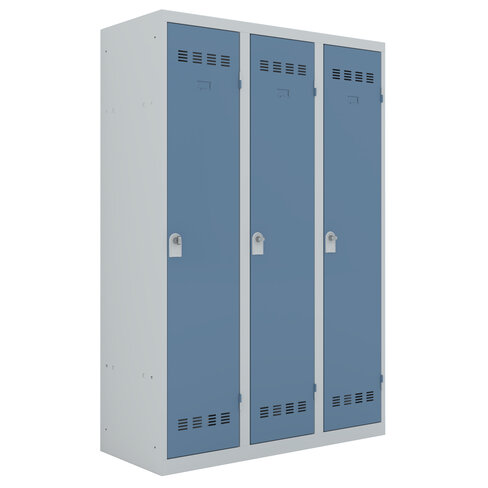 Vestiaire industrie salissante 3 colonnes - serrure à clé ou moraillon