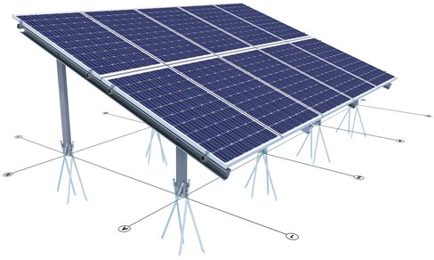Structures fixées par pieux - pour 10 panneaux