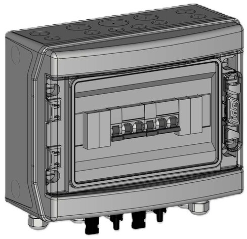 Coffret DC 1000 V avec bobine MX MADEnR - 2 intersectionneurs 50 A avec parafoudre et bobine Mx -