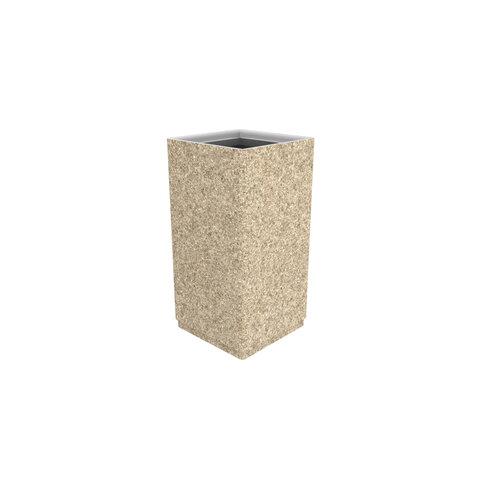 Corbeille urbaine carrée Naia - 80 L - béton - à sceller déchargé