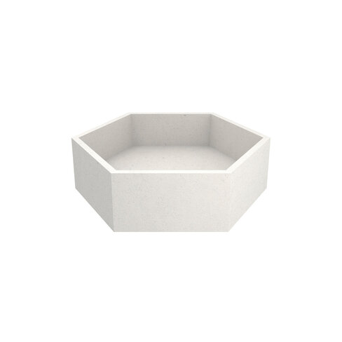 Jardinière hexagonale Gravy - 409 L - béton - à sceller déchargé