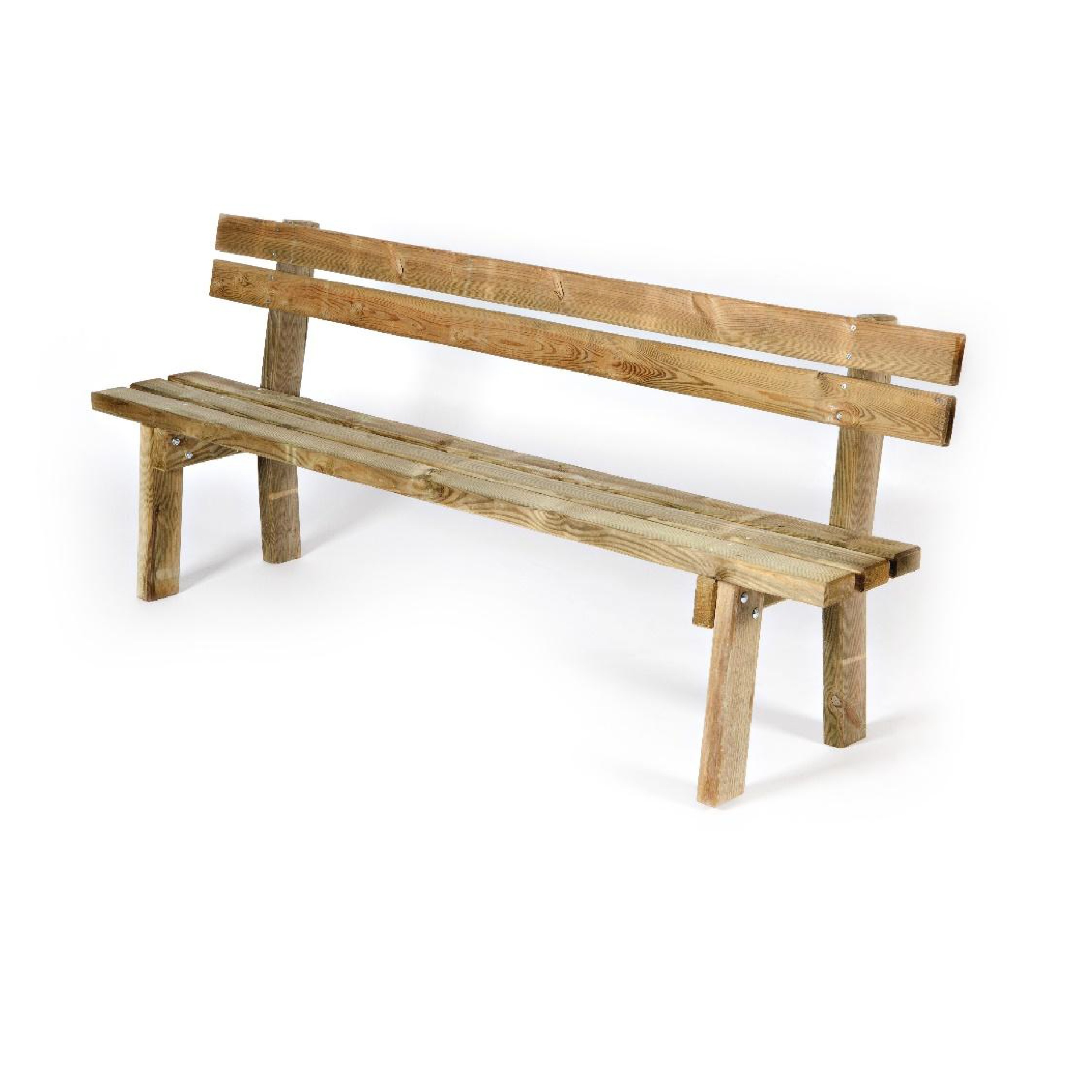 Banc en bois pin classe IV - 3 places - l. 200 cm déchargé