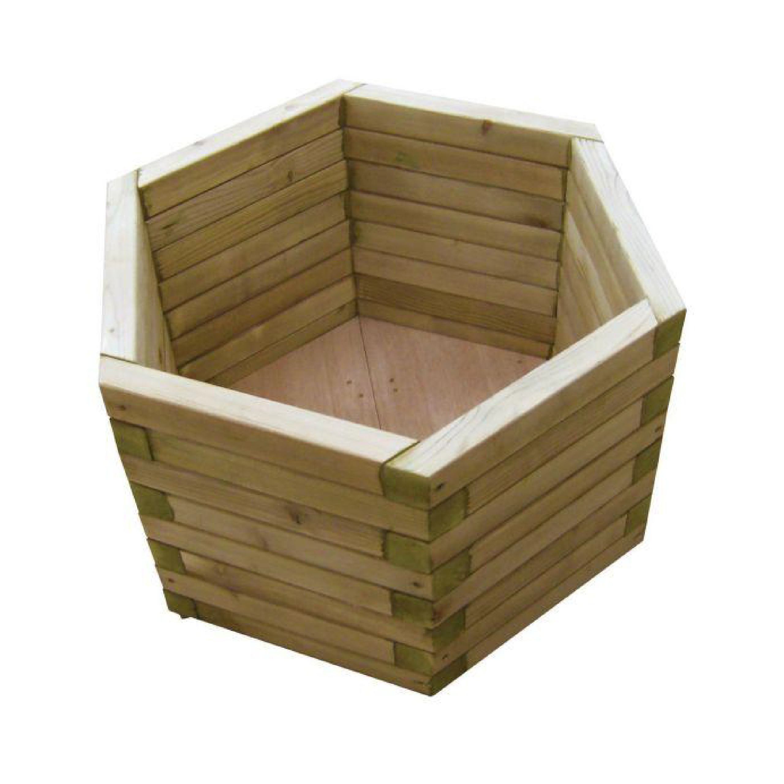 Jardinière hexagonale - pin classe IV - d. 80 cm - 180 L déchargé