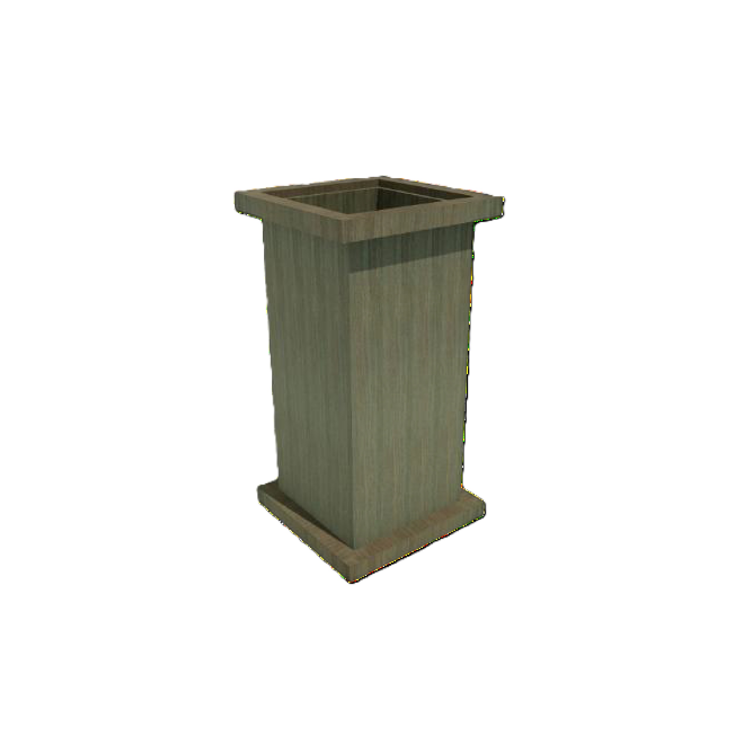 Corbeille forestière carrée pin classe IV - 60 L - l. 45 x pr. 45 x h. 88 cm - déchargé