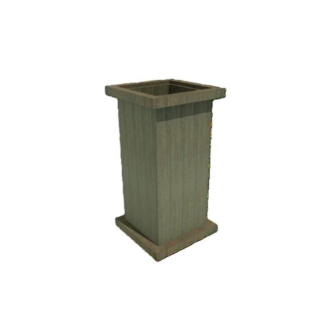 Corbeille forestière carrée pin classe IV - 60 L - l. 45 x pr. 45 x h. 88 cm - déchargé