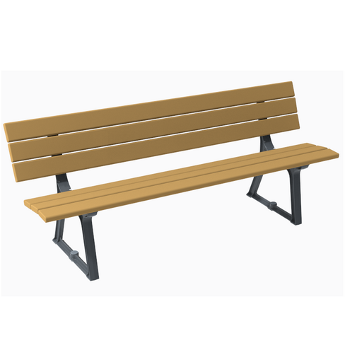 Banc Confort Evolution - 3 places - piètement fonte - assise et dossier bois séparés - l. 200 cm -