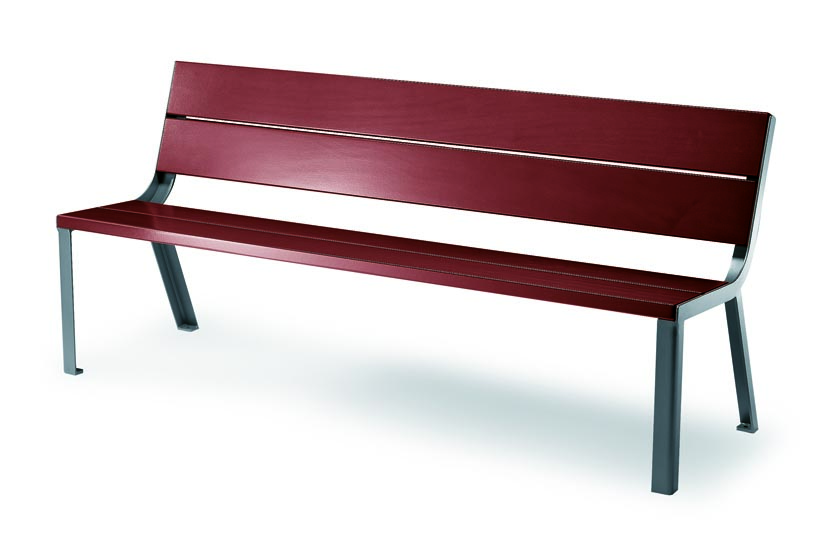 Banc Optima - 3 places - piètement métal - assise et dossier séparés - l. 181,2 cm -