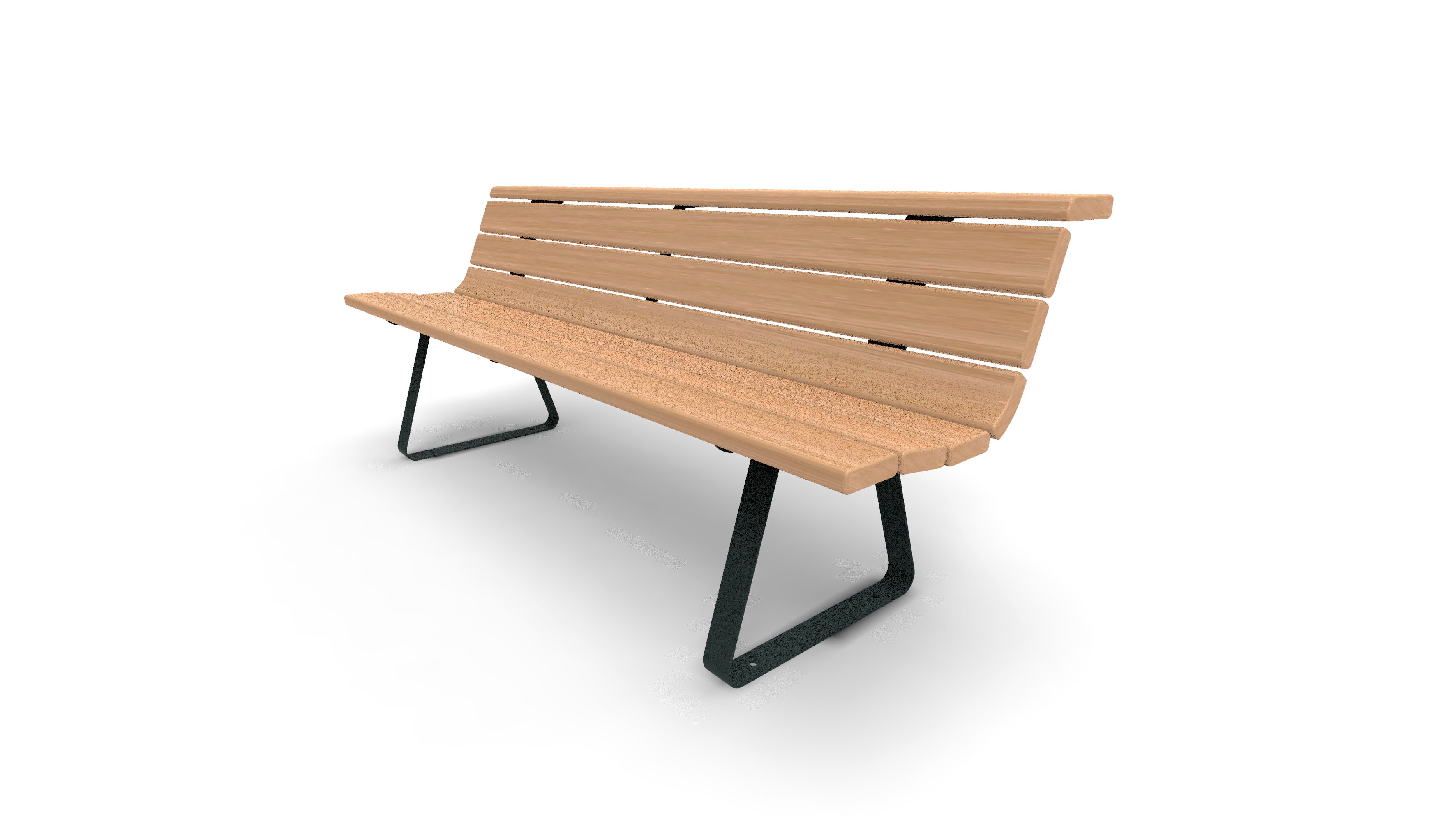 Banc Azur Tab - 3 places - piètement métal - assise et dossier non séparés - l. 194 cm -