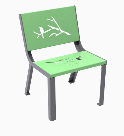 Chaise Nature piètement gris sablé - ht. assise 45 x L. 56,2 cm - livré non déchargé