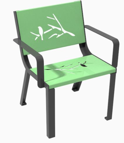 Fauteuil Nature piètement gris sablé - ht. assise 45,4 x L. 66,20 cm - livré non déchargé