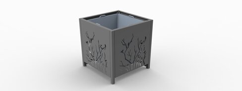 Jardinière carrée Nature - avec bac intérieur - 280 L - livré non déchargé