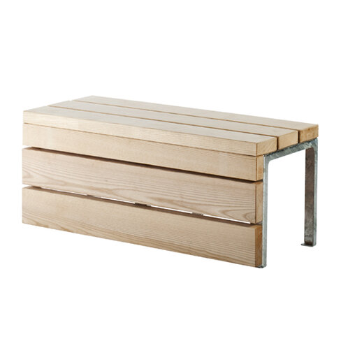 Assise Link 2 places - sans dossier - assise bois - piètement acier galvanisé - l. 100 cm - livré non déchargé