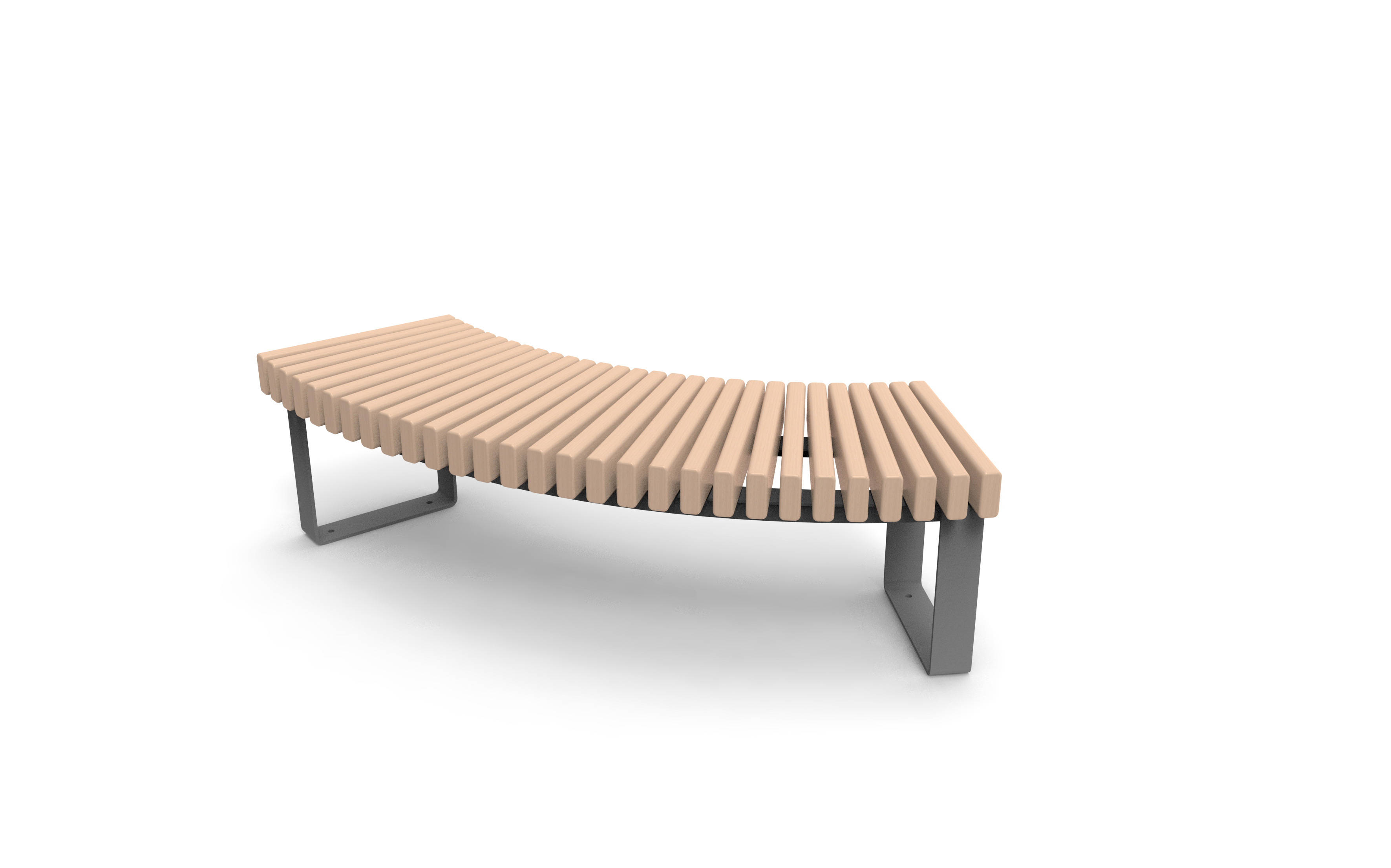 Banquette Affinité courbe 3 assises - élément de départ et suivant - piètement acier