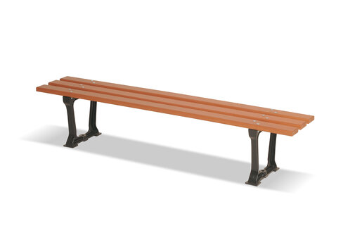 Banquette Intermède - lames en bois - piètement fonte - l. 200 cm - livré non déchargé