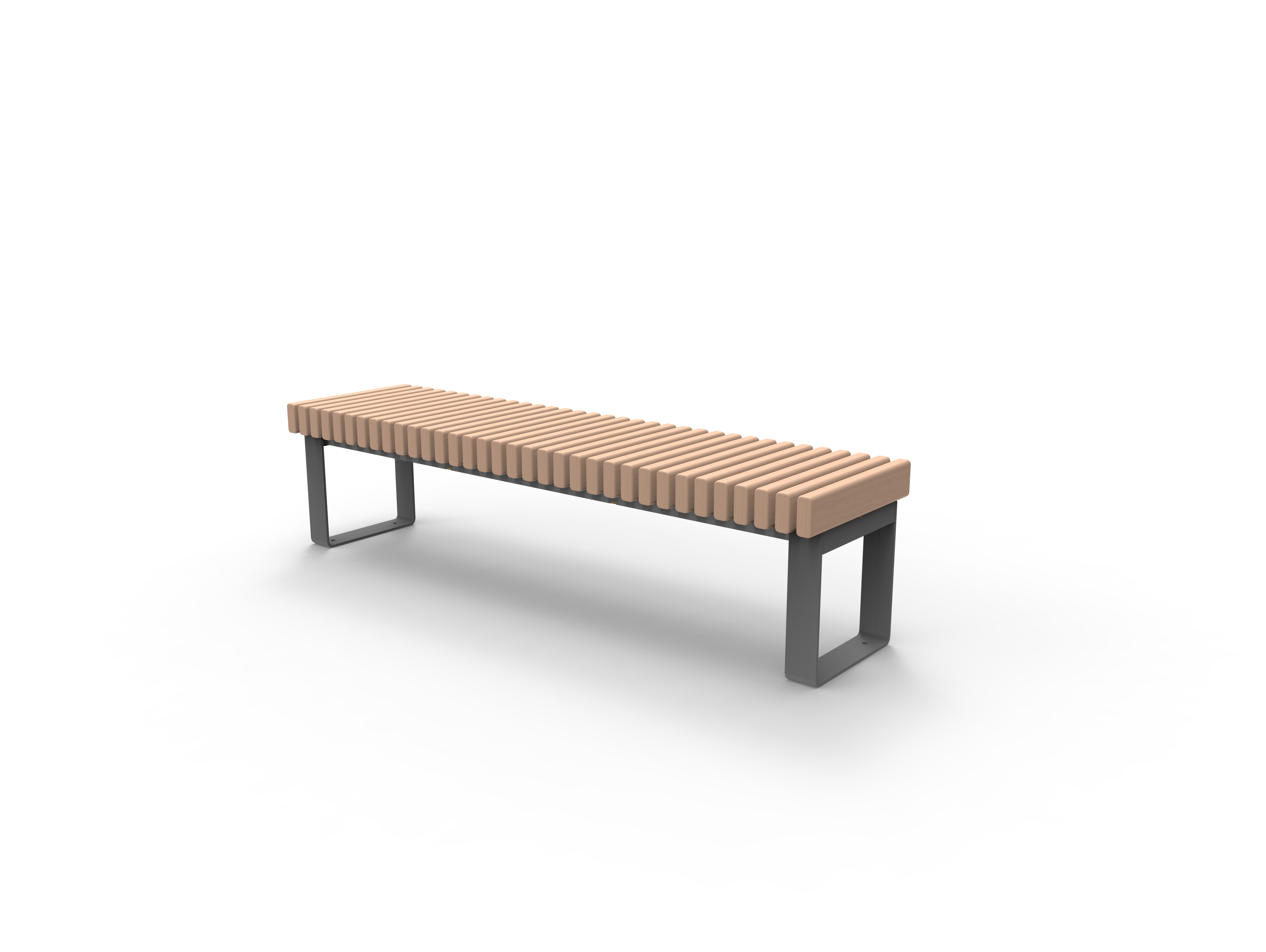 Banquette Affinité - 3 places - assise bois - piètement acier - l. 180 cm - livré non déchargé