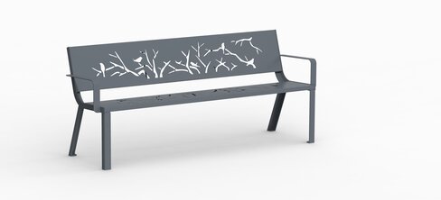 Banc Optima Nature - 3 places - accoudoirs - l. 181,20 cm livré non déchargé