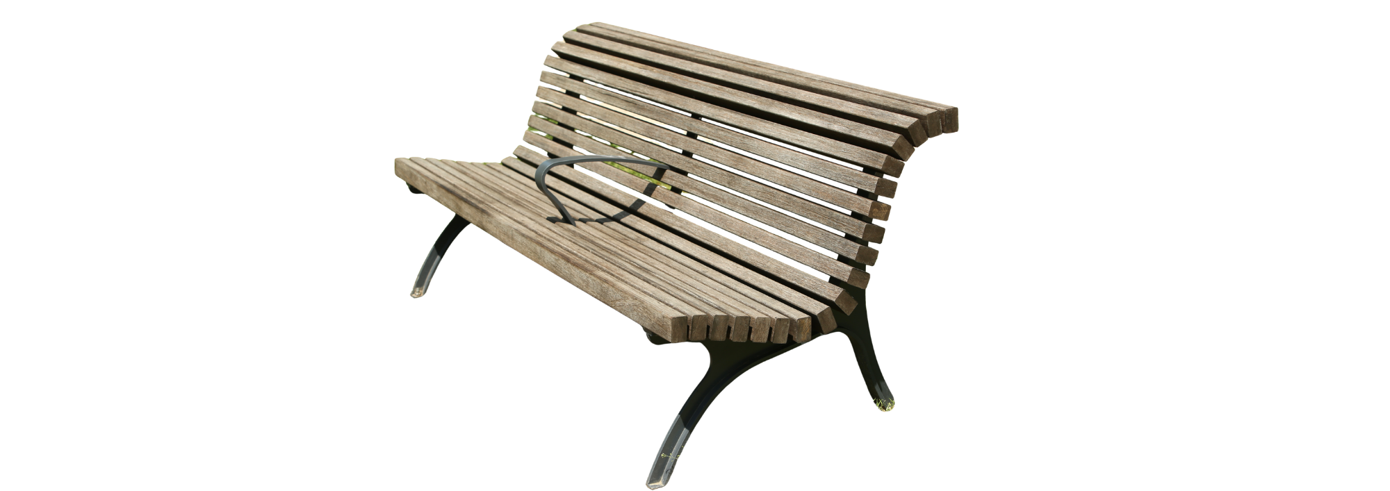 Banc Pacha 19 lattes - avec accoudoir acier et bambou XTREME galvanisé - l. 200 cm - livré non déchargé