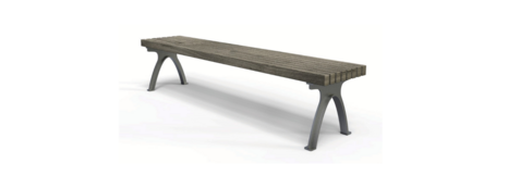 Banquette Pacha 9 lattes - sans accoudoir acier et bambou - sans dossier - XTREME galvanisé - l. 200 cm -