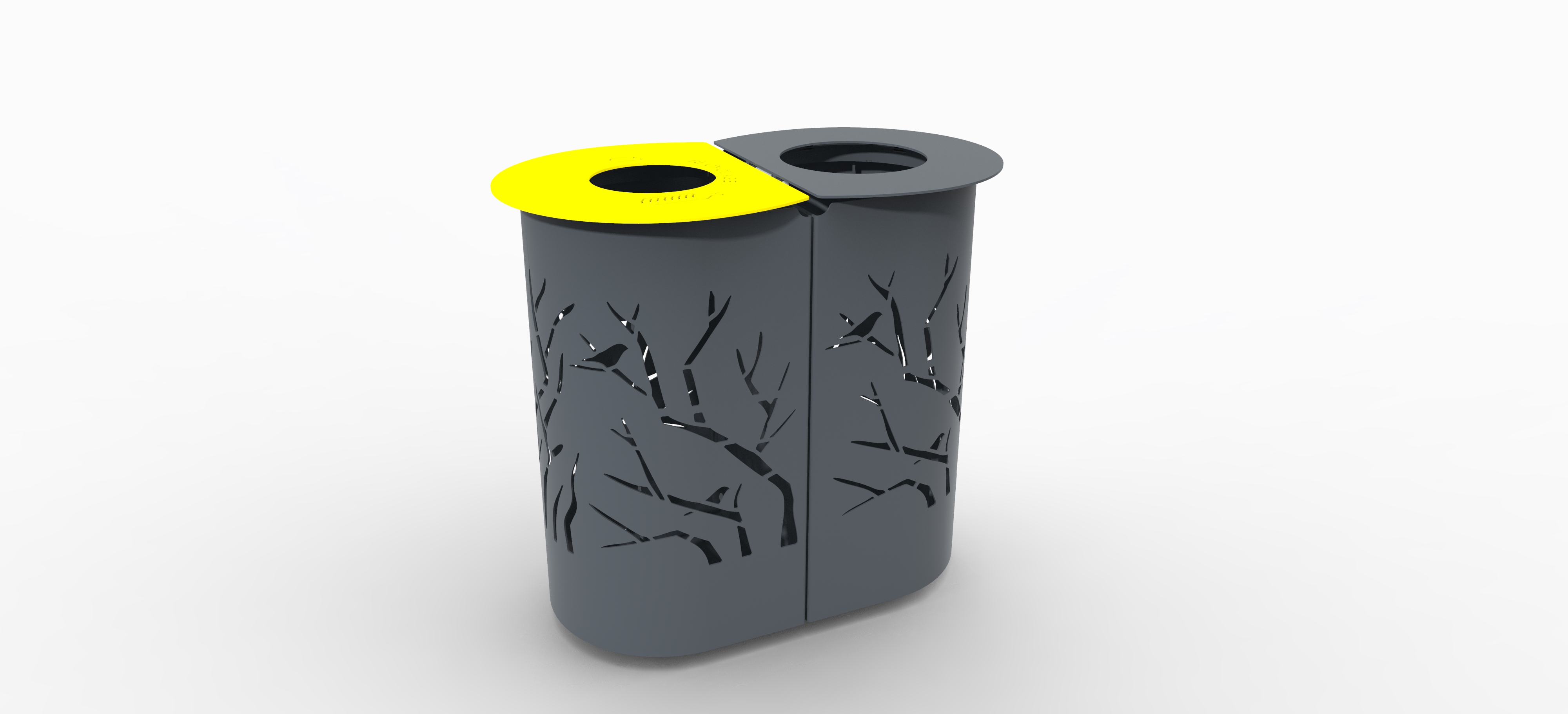 Corbeille de tri bi-flux Nature - EasyGrip 2 x 100 L livré non déchargé