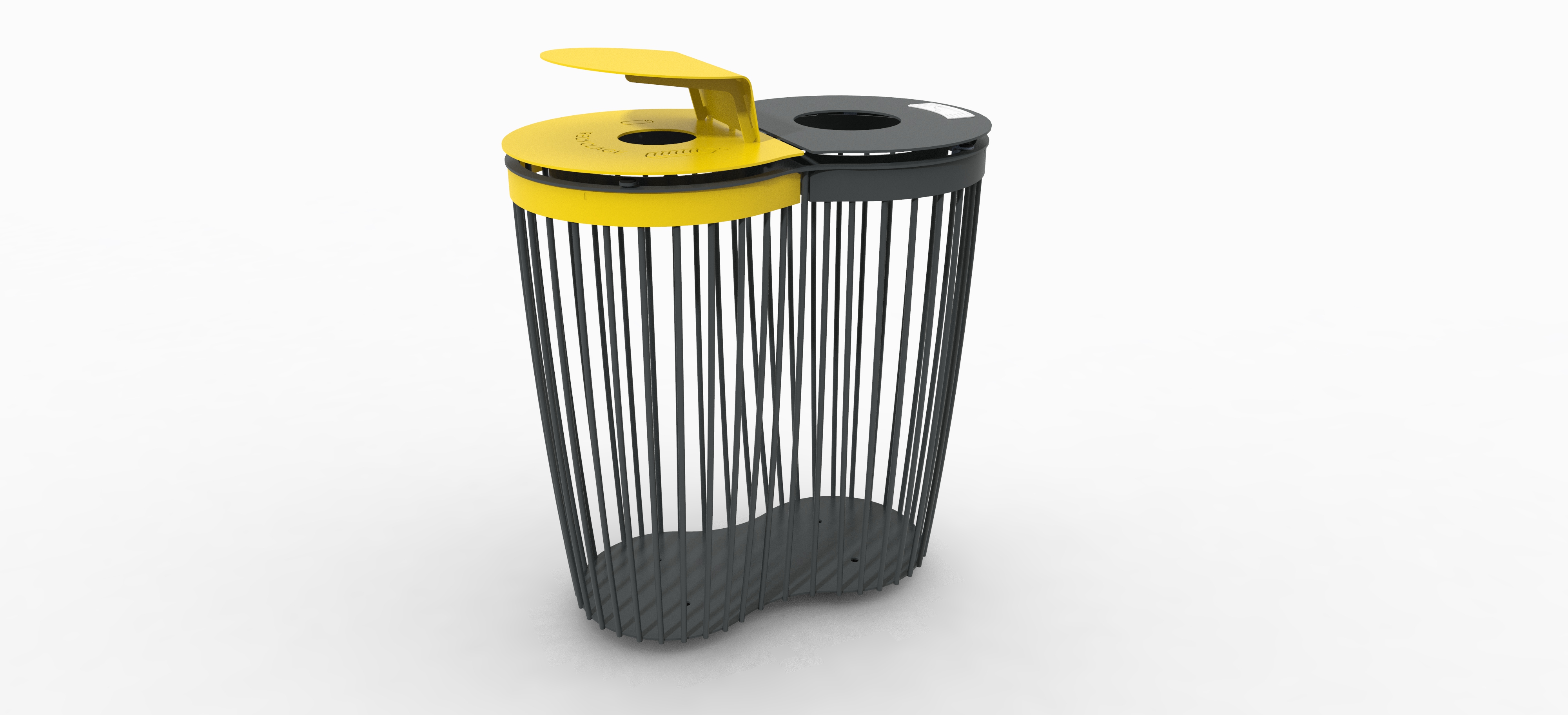 Corbeille Easy bi flux - collecte par le dessus - 2 x 100 L livré non déchargé