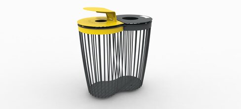 Corbeille Easy bi flux - collecte par le dessus - 2 x 100 L livré non déchargé