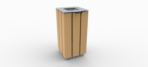Corbeille Link mélèze - acier galvanisé - collecte par le dessus - 107 L - livré non déchargé