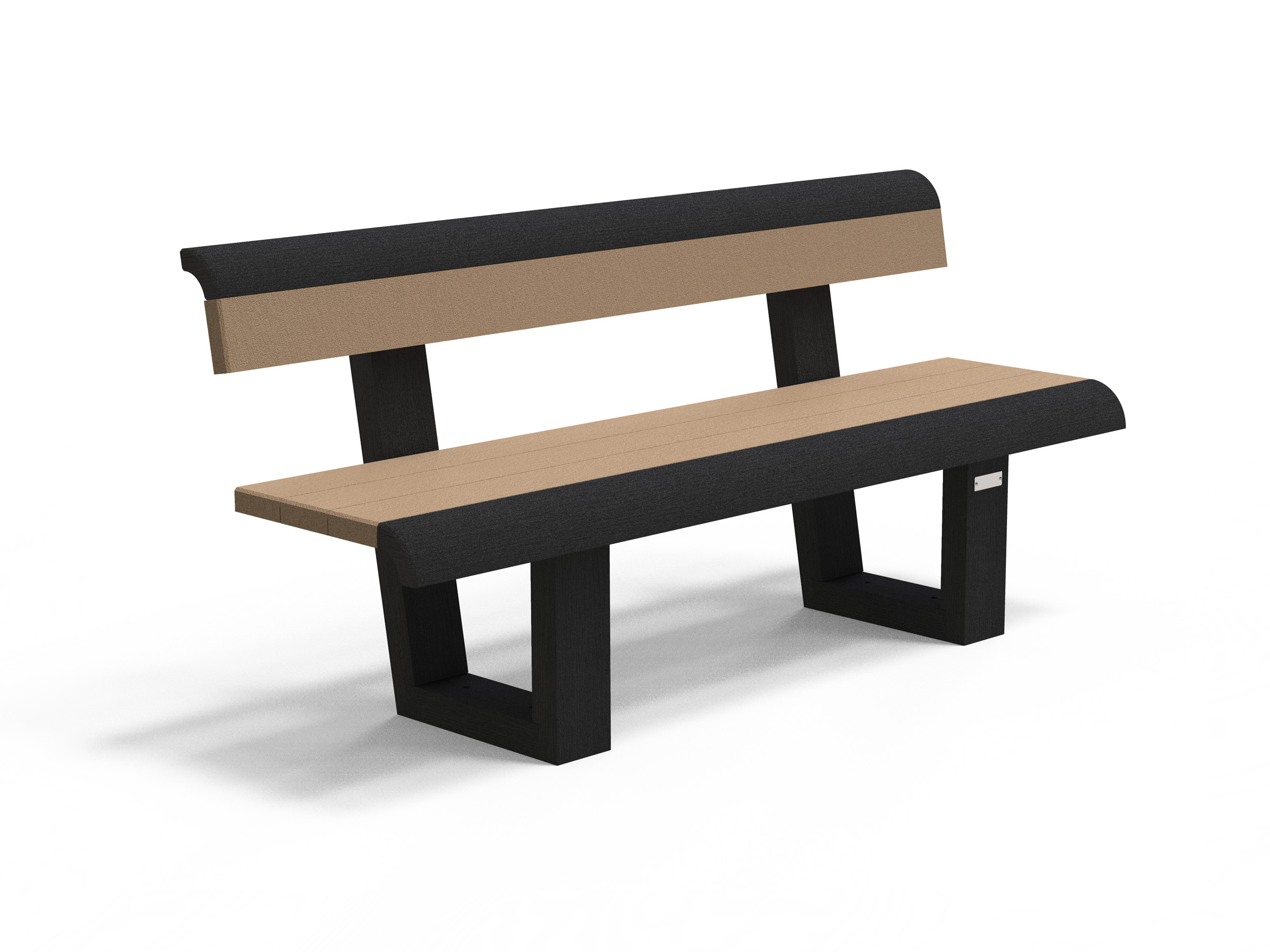 Banc Osakan - lattes plastique recyclé - l. 180 cm - coloris standard - livré non déchargé