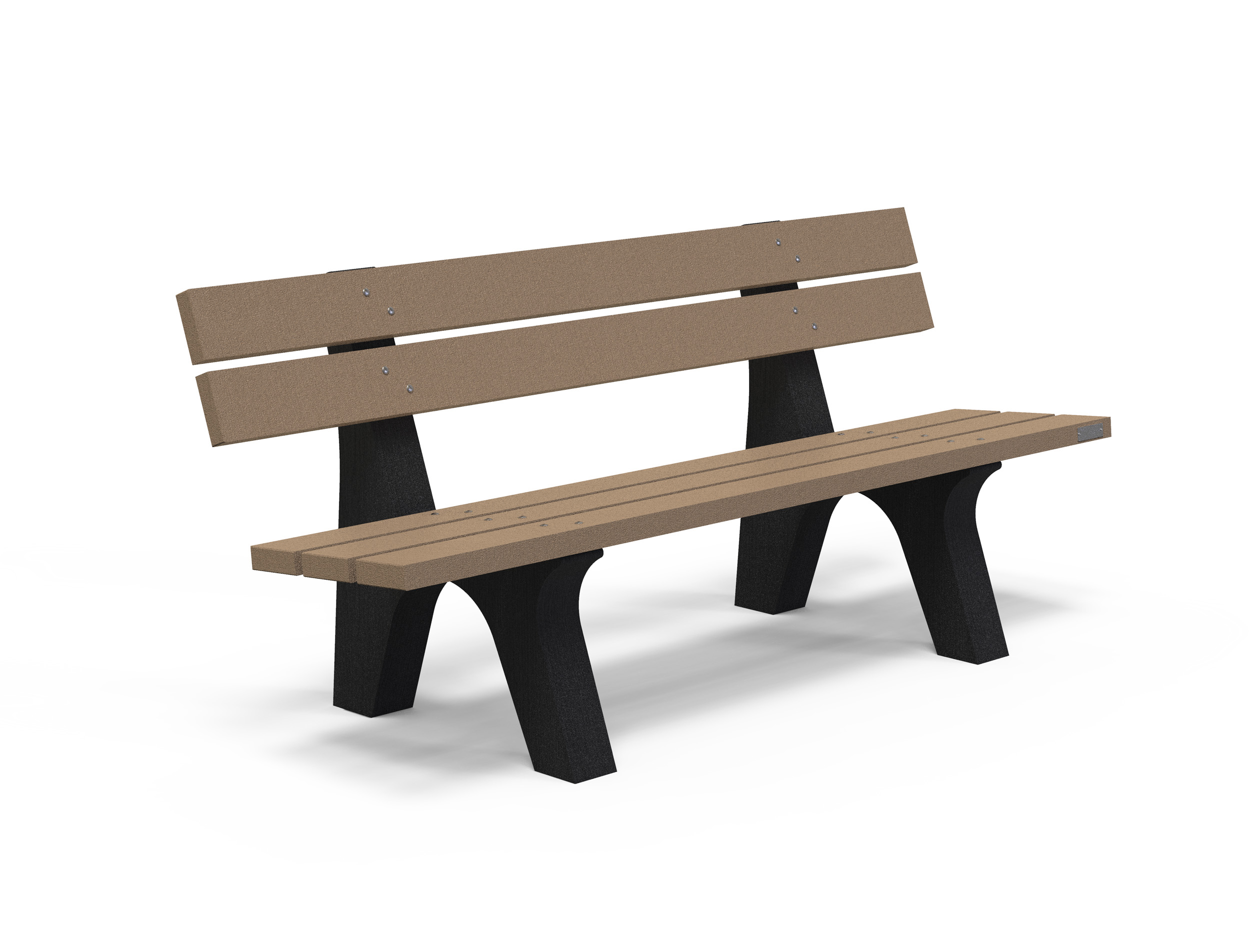 Banc Helios - lattes plastique recyclé - l. 180 cm - coloris standard - livré non déchargé