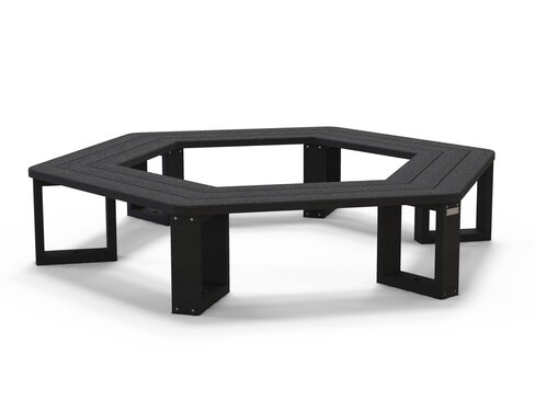 Banquette tour d'arbre Recre - lattes plastique recyclé - sans dossier - l. 232,9 cm - coloris standard -