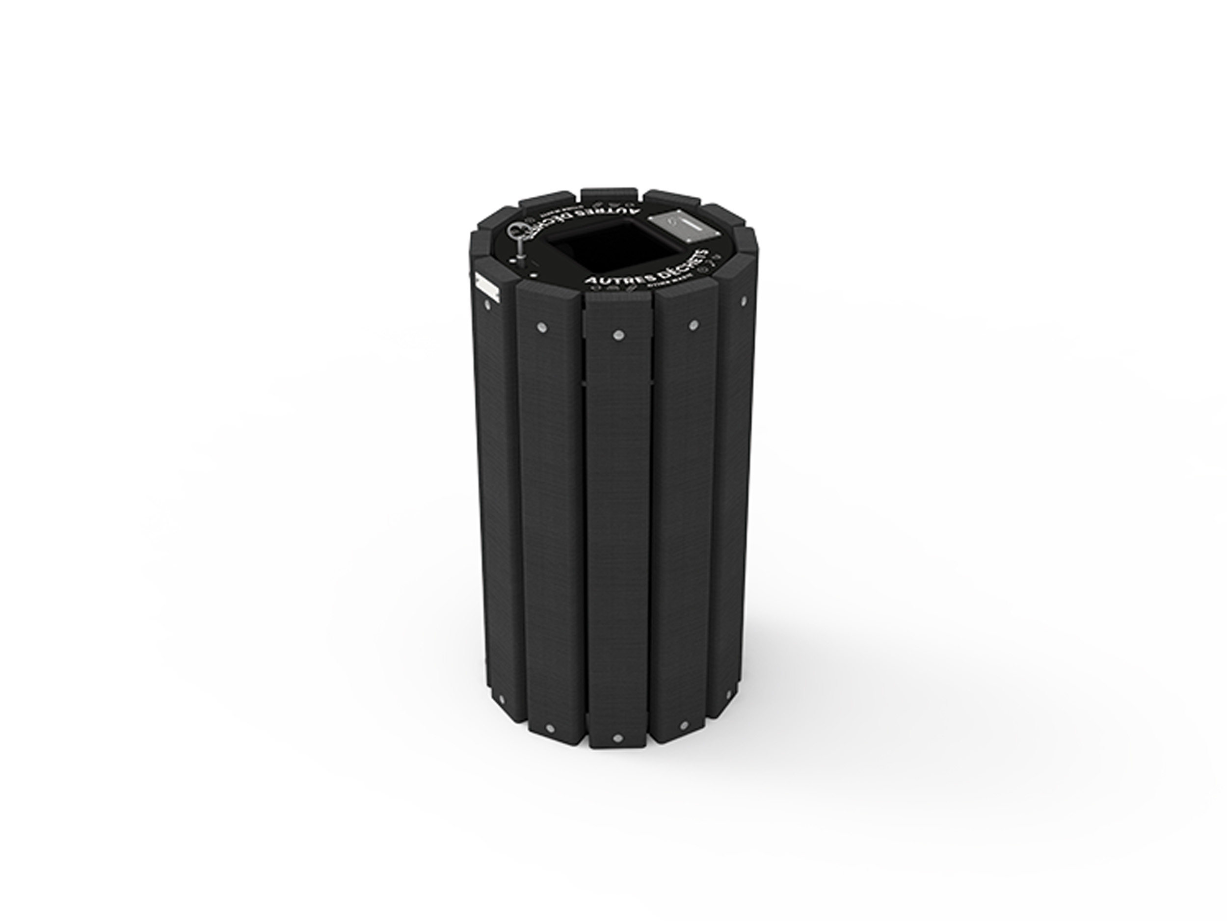 Corbeille Major - lattes plastique recyclé - sans couvercle avec seau - 90 l - livré non déchargé