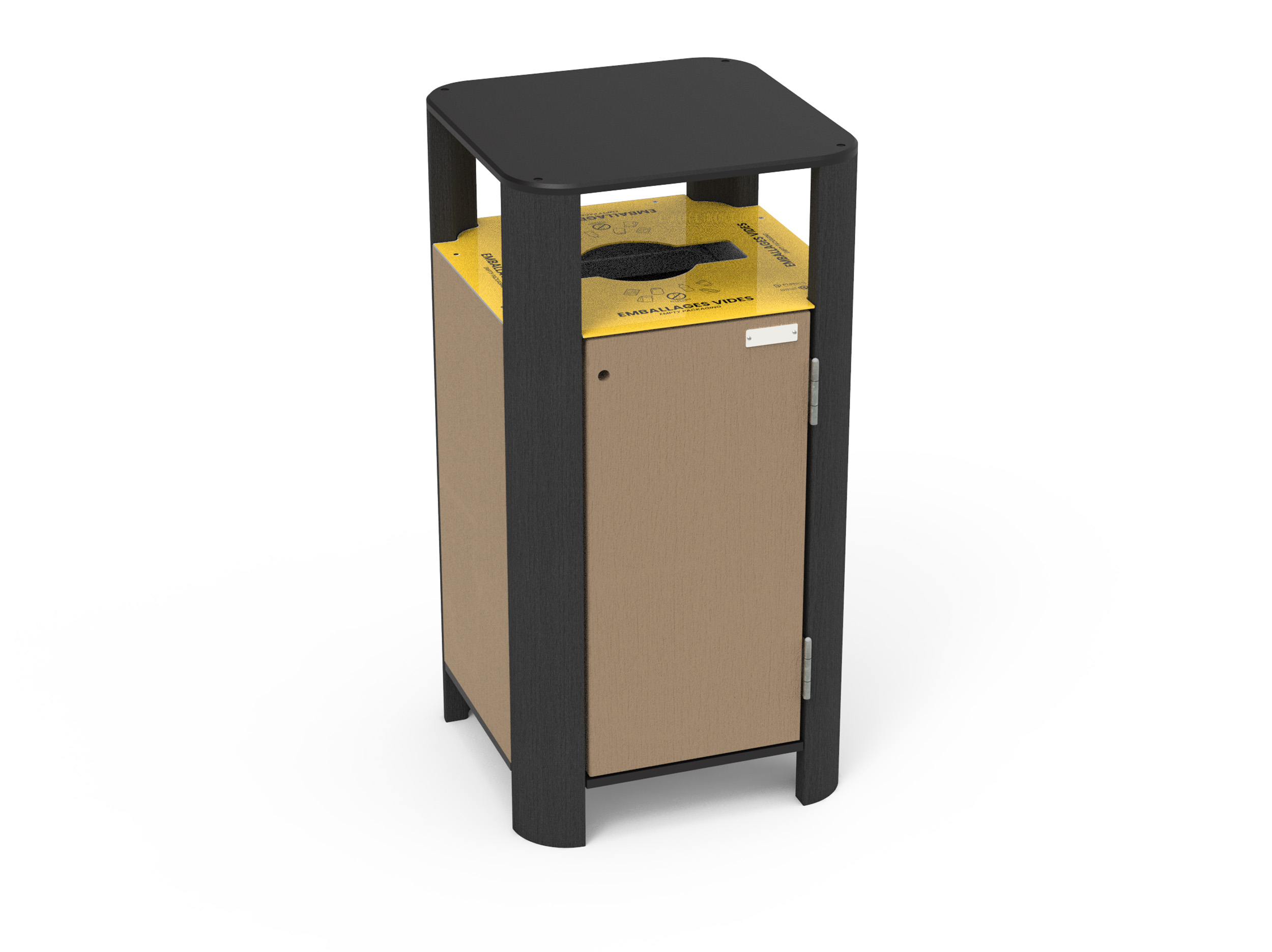 Corbeille porte-sac Osakan - protection anti-pluie - lattes plastique recyclé - 110 l - livré non déchargé