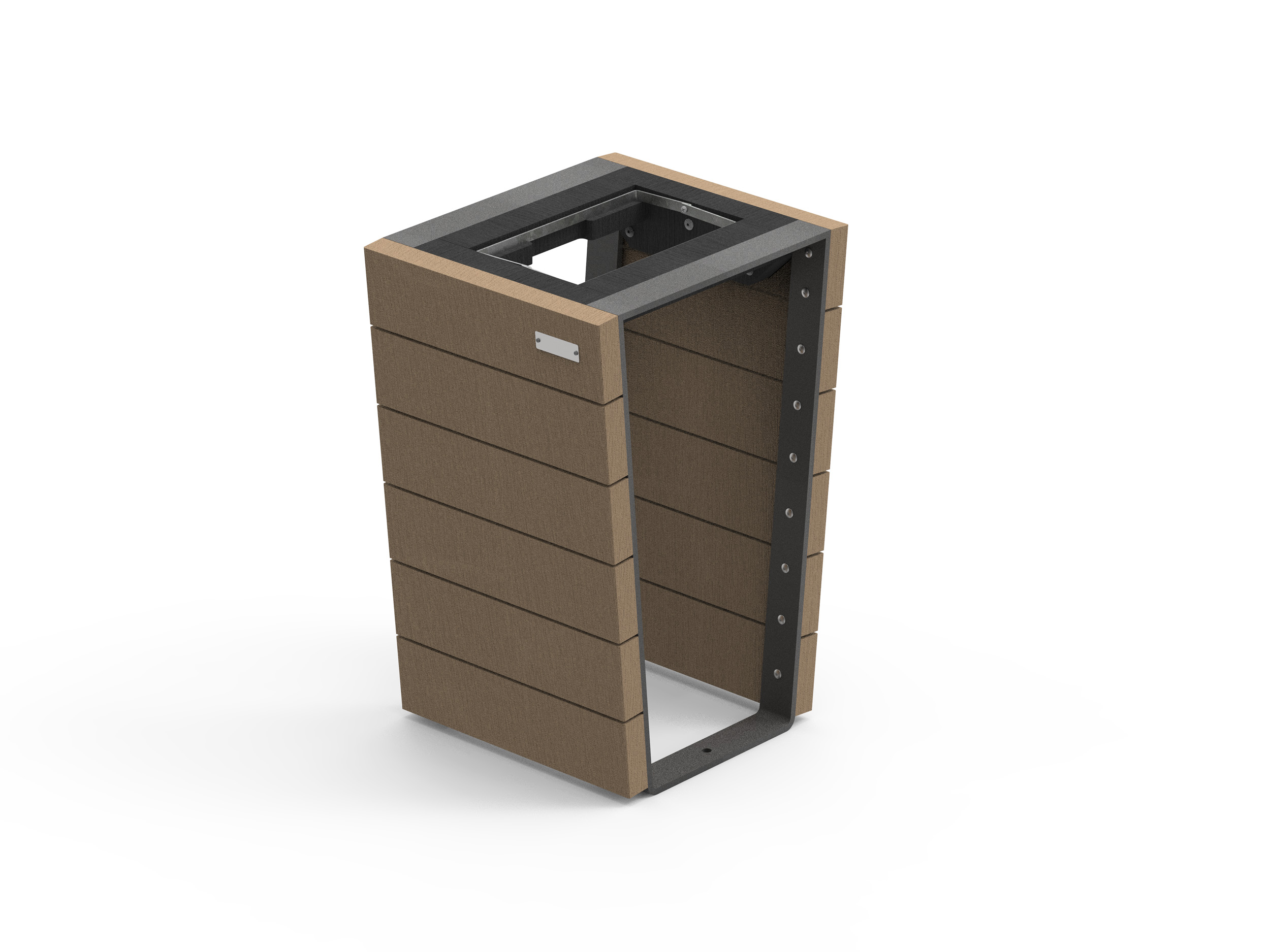 Corbeille porte-sac vigipirate Aeria - lattes plastique recyclé - pour sac 110 l - livré non déchargé